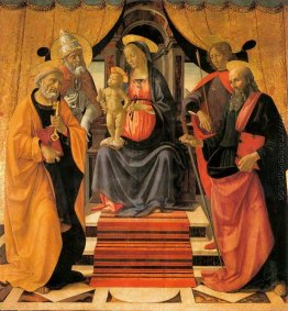 Madonna und Kind inthronisiert mit Heiligen