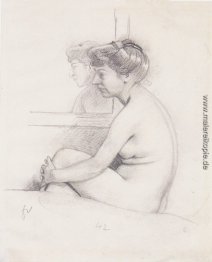 Sitzender Akt auf einer Couch Sitzender Akt auf einer Couch