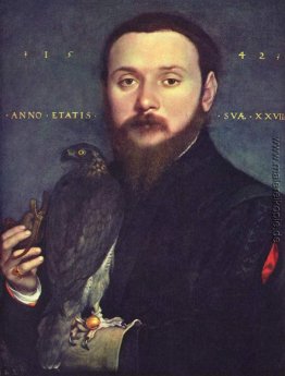 Portrait der Edelmann mit einem Falken