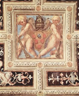 Szene mit Putten auf Papstwappen