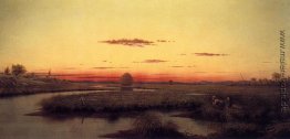 Enten-Jäger in einem Twilight-Marsh