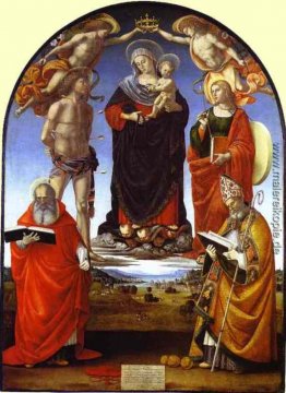 Die Jungfrau und das Kind unter den Engeln und Heiligen