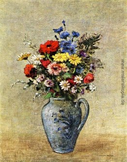 Blumen in einer Vase mit einem Handgriff