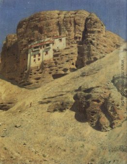 Kloster in einem Felsen. Ladakh