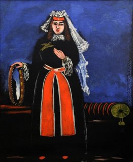 Georgischen Frau mit Tamburin
