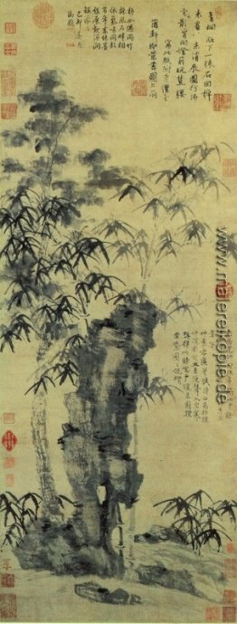 Bambus und eleganten Stein