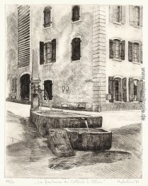 Fountain Le Cotterd im Dorf Ollon im Kanton Waadt Schweiz Fountain Le Cotterd im Dorf Ollon im Kanton Waadt Schweiz