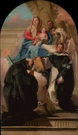 Madonna und Kind mit drei Heiligen