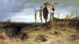 Cursed Feld. Erfüllungsort im alten Rom. Crucified Slave