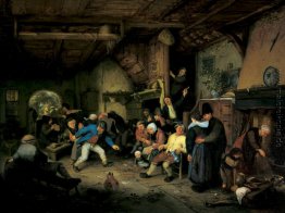 Tanzende Bauern in einer Taverne
