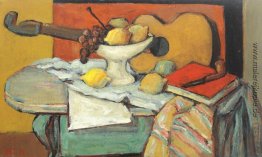 Stillleben mit Gitarre und Obst