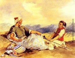 Zwei Marokkaner sitzend in der Landschaft