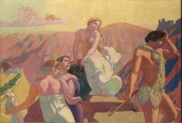 Panel 6. Psyches Kin Bid ihr Lebewohl auf einem Berg
