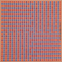 Vibration des adjacents rouge-bleu, fond violet