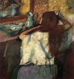 Frau bei der Toilette Frau bei der Toilette