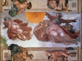 Sistine Kapellen-Decke: Schaffung des Sun und des Mondes