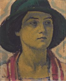 Junge Frau mit Hut Junge Frau mit Hut