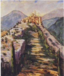 Mit Blick auf das befestigte Dorf Eze Mit Blick auf das befestigte Dorf Eze