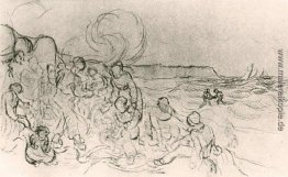 Eine Gruppe von Zahlen zum Strand