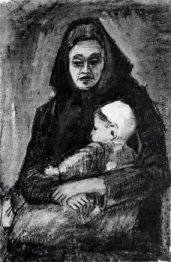 Frau mit Kind auf dem Schoß, halbe Länge Frau mit Kind auf dem Schoß, halbe Länge