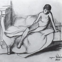 Utrillo Nude sitzt auf einer Couch