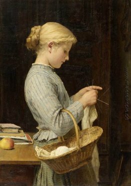 Strickendes Mädchen
