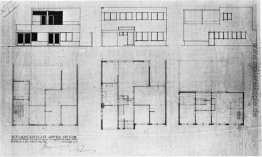 Entwurf für ein Haus und Atelier für Bertalan Por Erhebungen und