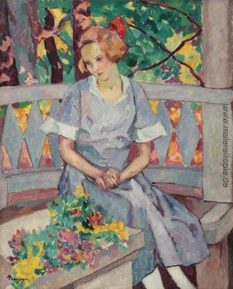 Mädchen in der Gartenlaube