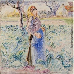 Ländliche Frau in einem Cabbage Patch Ländliche Frau in einem Cabbage Patch