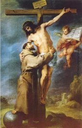 Franz von Assisi umarmt den gekreuzigten Christus Franz von Assisi umarmt den gekreuzigten Christus