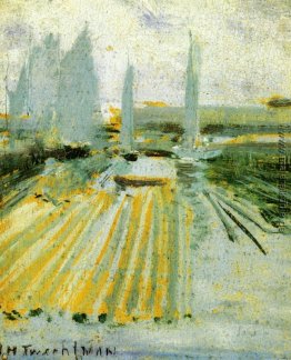 Nebel und kleine Segelboote