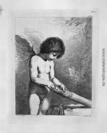 Liebe wählt einen Pfeil im Köcher, von Guercino