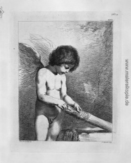 Liebe wählt einen Pfeil im Köcher, von Guercino
