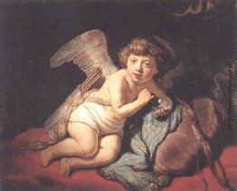Cupid bläst Seifenblasen
