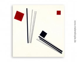 Malerei in Rot und Schwarz