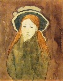 Kleines Mädchen, das großen Hut