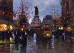 Paris, Place de la Republique bei Twighlight