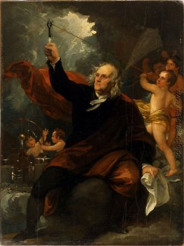 Benjamin Franklin Drawing Strom vom Himmel