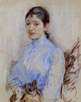Junge Frau in einer blauen Bluse
