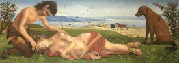 Ein Satyr Trauer über eine Nymphe