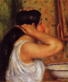 Frau, die ihr Haar Frau, die ihr Haar