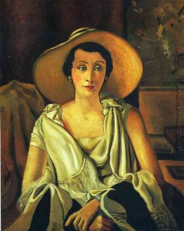 Porträt von Madame Paul Guillaume mit einem großen Hut