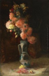 Vase mit Rosen und Chrysanthemen