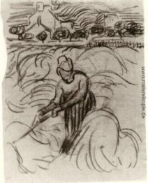 Frau, die im Weizenfeld Frau, die im Weizenfeld