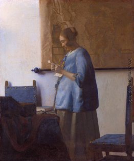 Frau liest einen Brief (Briefleserin In Blau)