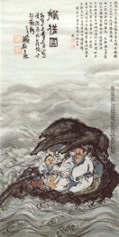 Einschiffung auf einem Floß