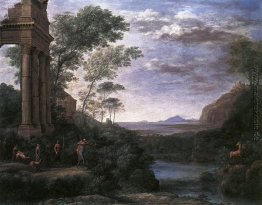 Landschaft mit Ascanius erlegt den Hirsch der Sylvia