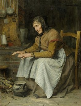 Hohes Alter II (alte Frau Sich aufwärmend)