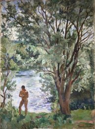 Wolodja durch den Fluss