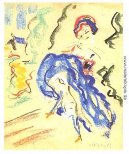 Dancer in einem blauen Rock